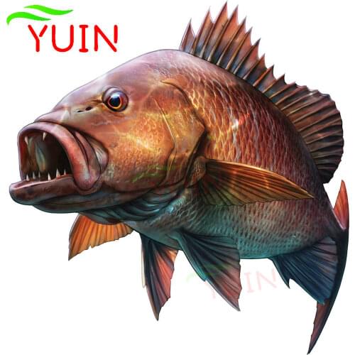 Car Sticker Motorcycle Decals Large Mouth Bass Fish Decorative Accessories Creative PVC Window Bumper Waterproof Decal 20*19cm
