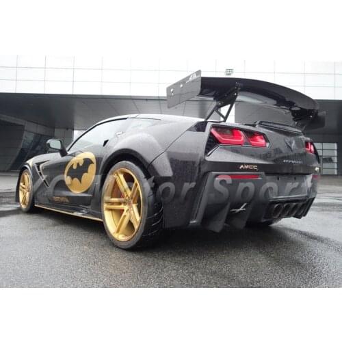 Car Accessories FRP Fiber Glass RK-Sports Style Rear Diffuser Fit For 2014-2019 Corvette C7 Rear Diffuser Lip