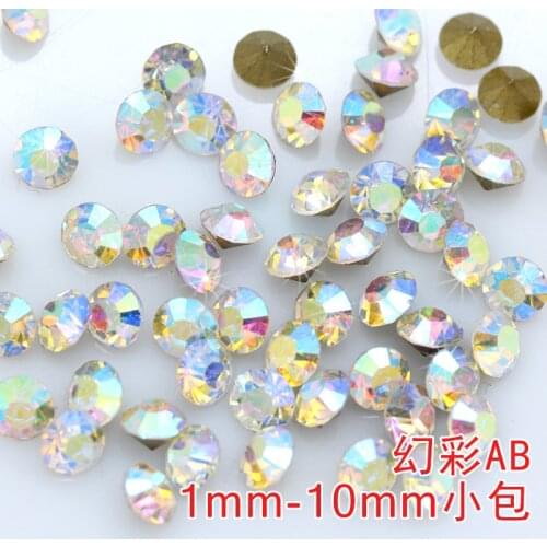 SS1-SS47 sparkling Crystal AB Pointed back crystal glass rhinestones strass chaton stone Nail Art Decoration jewelry making bead