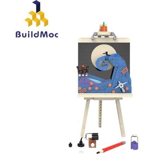 Buildmoc Art Paiting Christmas Fright Night 292PCS Bricks MOC Model Building Blocks Toys for Children DIY Art Toy Kids Gifts