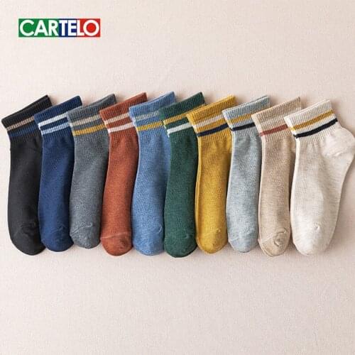 CARTELO Fashion Striped Women Socks New Casual Sport Low Tube Socks Soft Breathable Cotton 4 Season Female Носки мужски