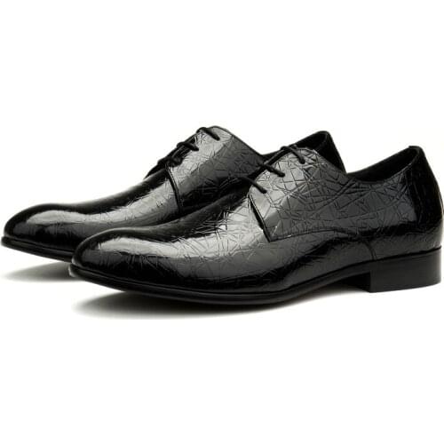 Large Size EUR45 Black Business Dress Shoes Genuine Leather Oxfords Office Shoes Mens Social Shoes