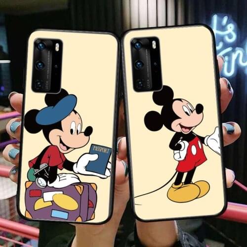 Disney Lovely Mouse Mickey Phone Case For Huawei P 40 30 20 10 9 8 Lite E Pro Plus Black Etui Coque Painting Hoesjes comic fas