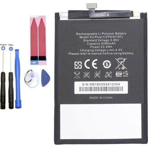ISUNOO 3.85V 6080mAh For Oukitel K3 K3Plus Battery With Tools