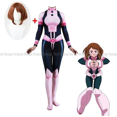 Hot Anime Hero of the Academy Ochako Uraraka Cosplay Costume Fighting Uniform Cosplay Costume Zentai Halloween Costume Jumpsuits