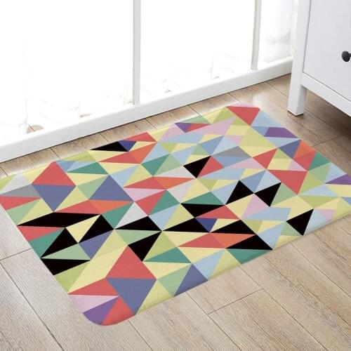 Carpet Doormat Funny Kitchen Entrance Door Mat Anti-slip Floor Rug Bathroom Area Hallway 50x80cm Geometry Design