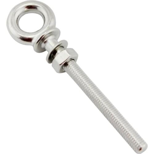 M8x80mm Stainless Steel Lifting Eye Bolt Nut Long Shank Heavy Duty Good wear resistance