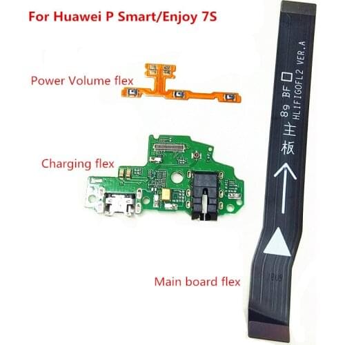 Power Volume Main board Motherboard Connector USB Charging Port Dock Charger Board Flex Cable For Huawei P Smart /Enjoy 7S
