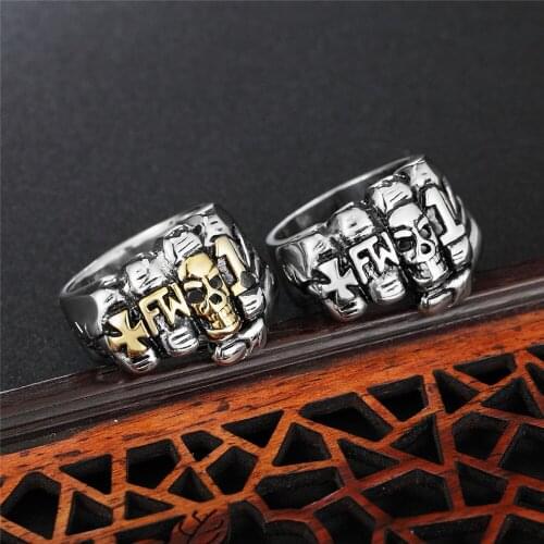 Fashion Stainless Steel Ring 2018 men fist product punk personality New jewelry Wholesale Factory Price HF187