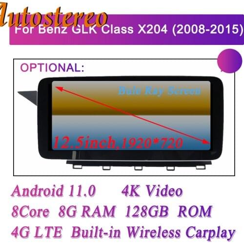 For Mercedes-Benz GLK 280 GLK350 X204 Android 10 128 8G RAM Car GPS Navigation Muletimedia Player Head Unit Auto Radio Tape IPS