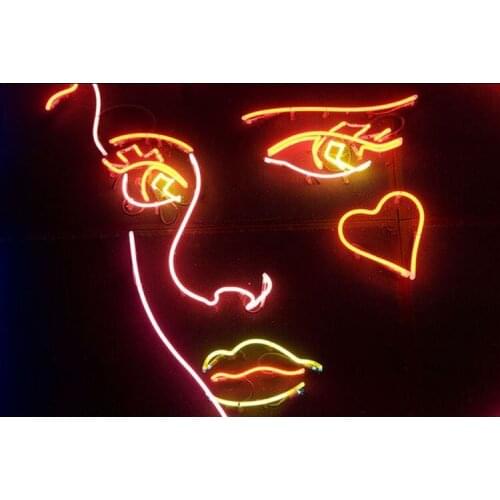 Neon Sign Girl face Beer bar Lamps decorate room wall window light decorate Hotel store DISPLAY BUSINESS Impact Attract light