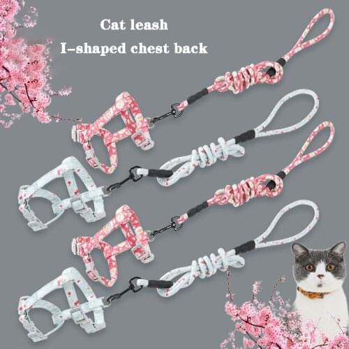 New pet cat chest strap traction, cat rope vest style, cat leash rope, out of the cat rope