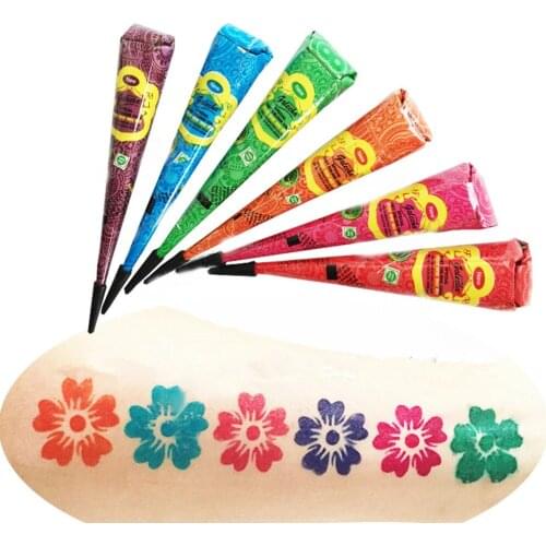 Organic Indian Henna Black Tattoo Fashion Natural Body Art Ointment Mehndi Paste Cones Colored Sticker Mehndi Body Paint