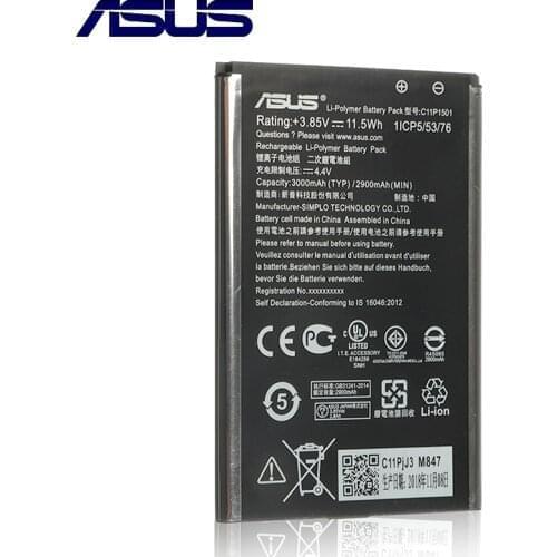 Original Battery for Asus Zenfone 2 Laser ZE601KL Selfie ZE550KL Z00LD Z011D ZD551K Z00UD C11P1501 3000mAh Full Capacity