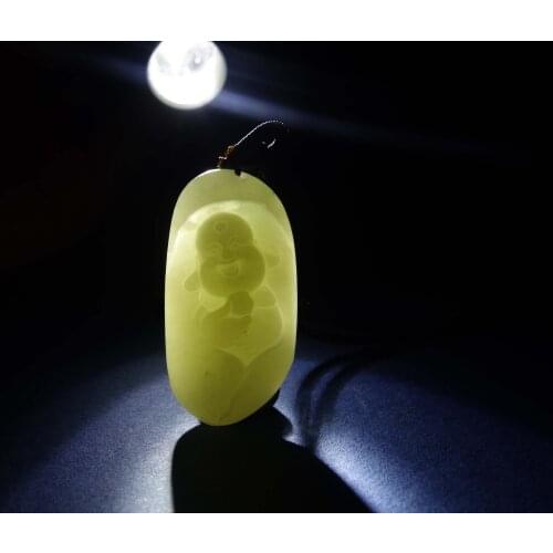 Natural Hetian Jade Pendant Necklace Chinese Jadeite Amulet Buddhist Lucky Fashion Charm Jewelry Gifts
