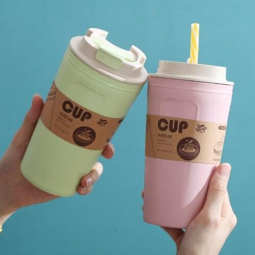 420ml Portable Coffee Mugs Reusable Bamboo Fiber Cup Water Cups Drinking Mug