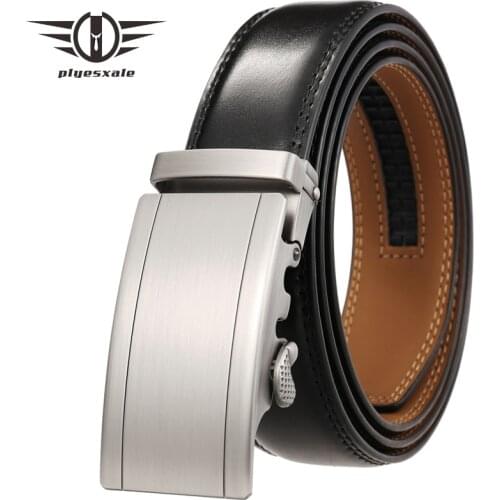 3.5cm Wide Genuine Leather Belt for Men Alloy Automatic Buckle High Quality Waist Strap Male Luxury Formal ceinture homme B320