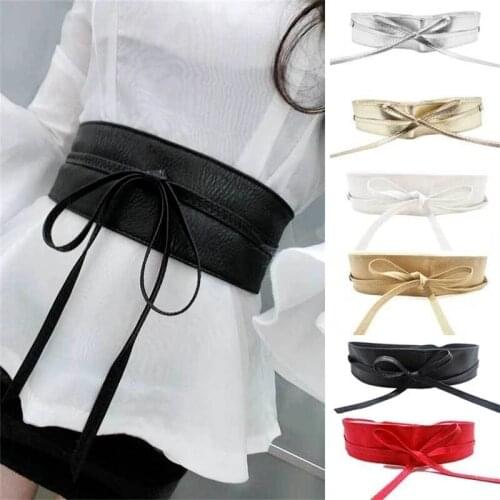 Luxury Brand Designer Waistband Bow Knot Double Loop Bandage Girdle Ladies Corset Luxury Girdle Women PU Leather Belts for Women