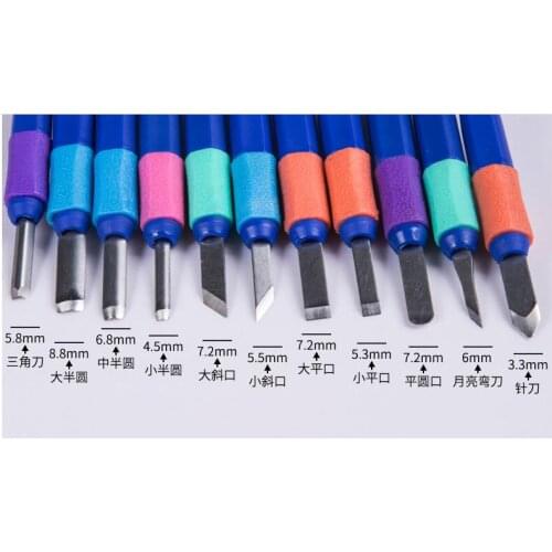 Carving knife SK2 rubber carving Knife pencil sharpener cutting knife rubber cutting 11pc/set