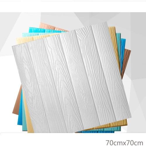 70*70cm Self Adhesive 3D wooden wall Stickers Living Room Foam Waterproof Wall Covering Wallpaper For TV Background Decoration