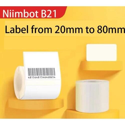 【Niimbot B21/B3S Label】White Thermal Label tape Label Sticker used for B21/B3S Label Maker Label Printer