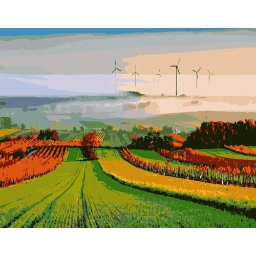 TQX-005A Beautiful countryside in Holland DIY Painting By Numbers Acrylic Paint On Linen Digital Painting Wall Art Picture