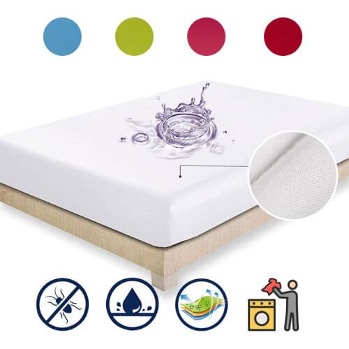 Waterproof Mattress Protector Cover Anti Mites Terry Cloth Bed Protector Fitted Sheet Mattress Topper Twin Full Queen King Size