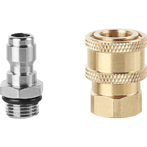 High Pressure Washer Water Gun 1/4 inch Stainless Steel Quick Connector+M14x1.5mm Brass Connector Sprinkle for Pressure Washer