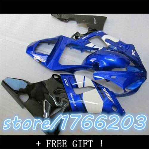 Hot sales YZF R1 YZF R1, 2000-2001-00-01 YZF1000 movement fairing kit white blue black bicycle cheap motorcycle at 3 o 'clock