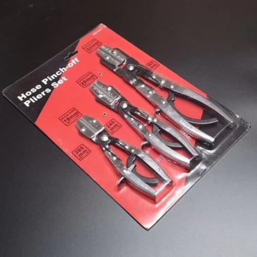 Hose Clamp Pliers 3-Pack Pinch Plier 8/10/12 inches Line Clamps Compatible with Brake Hoses Fuel Hose Gas Lines E06B