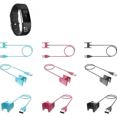 1M USB Charger for Fitbit Charge2 Smart Bracelet Charging Cable for Fitbit Charge 2 3 Wristband Dock Adapter 3 Colors