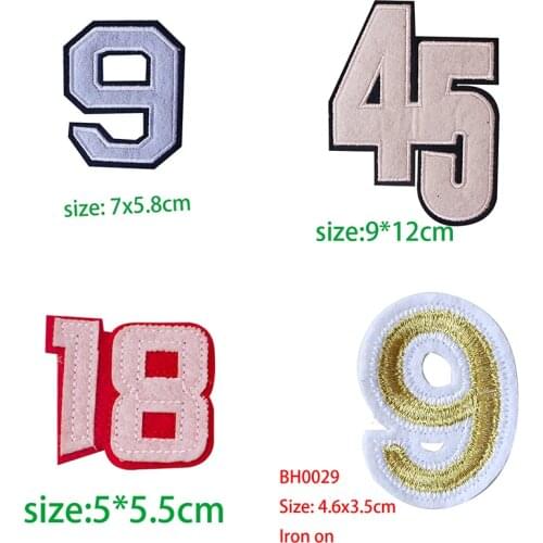 1PC Colour Number English Alphabet Letter Mixed Embroidered Iron On Patch For Clothing Badge Paste For Clothes Bag Pant Sewing
