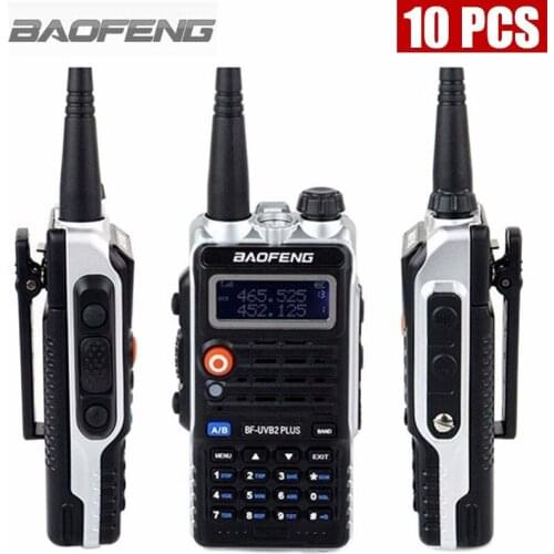 10PCS Baofeng Walkie Talkie BF-UVB2PLUS VHF/UHF Dual Band DCS Ham Two Way Transceiver