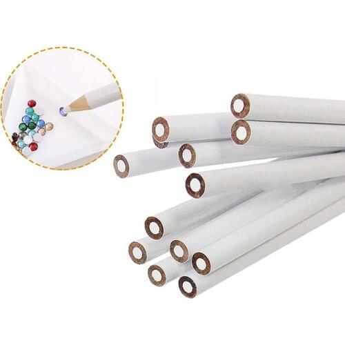 10pcs/lot White Wax Nail Rhinestones Picker Dotting Pen DIY Pencils Design Picking Crystal Gems Nail Point Dotting Pencil Tools