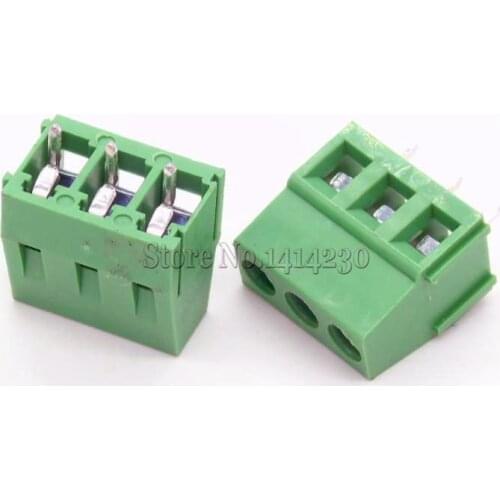 50Pcs 5mm 3Pins 3P 3 PINS PCB Screw Terminal Block Connectors 300V 10A KF128 KF128-3P