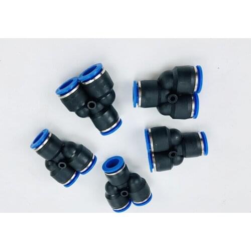 Free Shipping 5Pcs, Y-Pneumatic Connector Tee Union Push In Fitting For Air Pipe Joint,Connector For PU Hose(12mm)