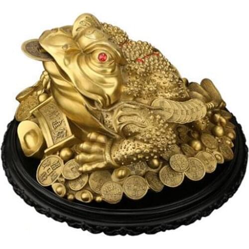 Pure coper feng shui golden tripod toad lucky statue frog which lucky statue decorations and wealth Office hotel decorations