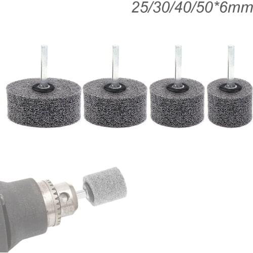 1pcs Cylindrical Fiber Grinding Head Nylon Grinding Wheel Polishing Wheel 6MM Shank for Rotary Drill Polishing Abrasive Tool