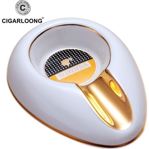 COHIBA Cigar Ashtray Classic 1 Cigar Holder Ceramic Cigarette Ash Tray CE-0014