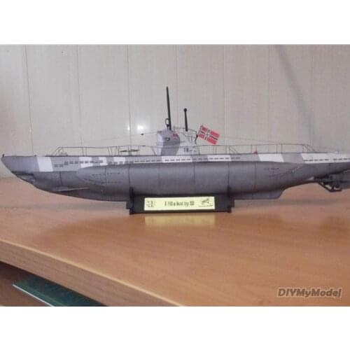 DIYMyModeI 1:100 Scale Germany U-141 U-boot type IID DIY Handcraft PAPER MODEL KIT Puzzles Handmade Toy DIY
