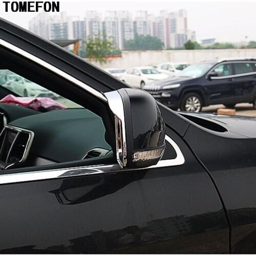 TOMEFON Chrome For Jeep Grand Cherokee 2011 2012 2013 2014 2015 2016 2017 Rear View Side Mirror Rain Visor Shade Shield Trim