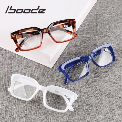 Iboode 2020 New Square Reading Glasses Men Women Fashion Presbyopia Eyeglasses Diopter +1.0 1.25 1.5 1.75 2 2.25 2.5 2.75 3 3.5