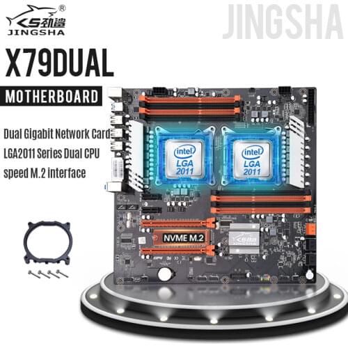 Jingsha X79 Dual CPU Motherboard LGA 2011 Socket Dual Xeon Processor LGA2011 DDR3 ECC REG 256GB RAM SATA3.0 E-ATX M.2 Mainboard