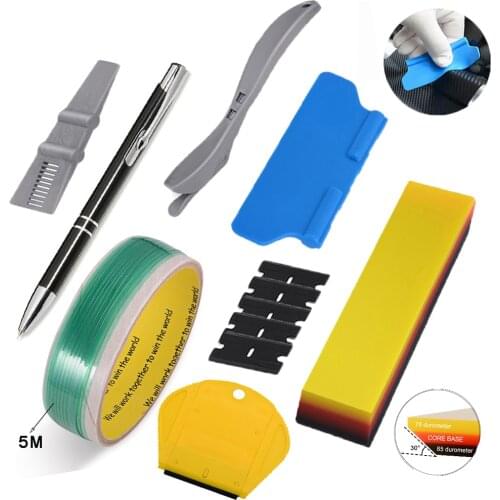 EHDIS Auto Window Wrapping Tool Kit Carbon Fiber Film Installing Squeegee Scraper Knifeless Tape Decals Cutter Car Accessories