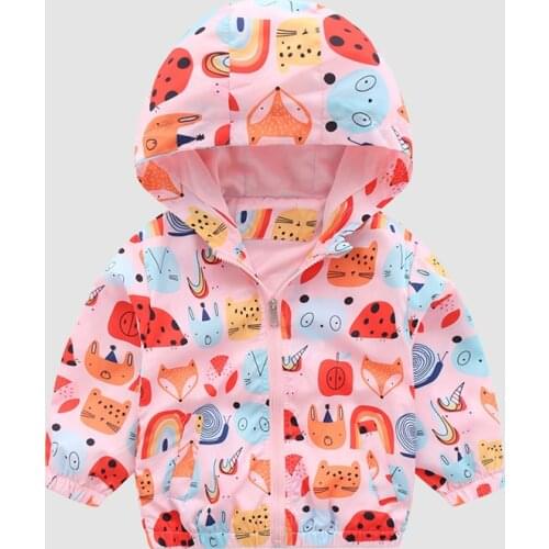 New Girls Zipper Shirt Jacket Childrens Animal Print Jacket