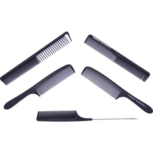 New Black Professional Tail Comb Carbon Anti Static Comb Hair Cutting Comb Combs Hairdressing