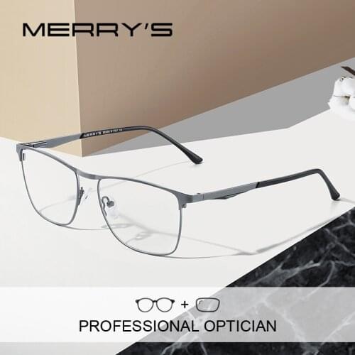 MERRYS DESIGN Men Luxury Prescription Glasses Fashion Myopia Prescription Eyeglasses Male Vintage Style Optical Glasses S2061PG