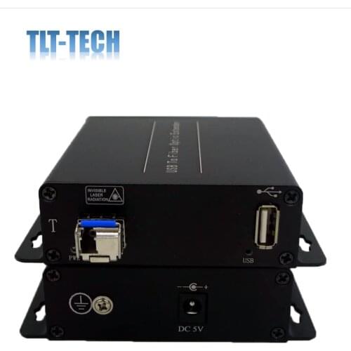 One pair Zero delay USB 2.0 fiber Optical extender transceiver single mode LC connector for Printer Camera U disk