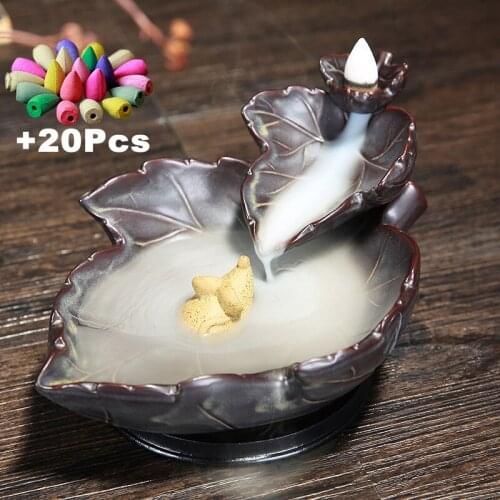 Free Gift 20 Incense Cones Creative Classical 2 In 1 Ashtray Backflow Incense Burner