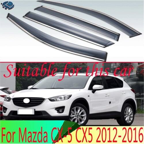 For Mazda CX-5 CX5 2012 2013 2014 2015 2016 Plastic Exterior Visor Vent Shades Window Sun Rain Guard Deflector 4pcs